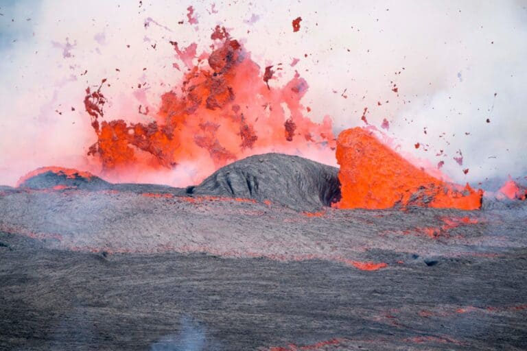red lava volcano representing disruptive prospecting strategies