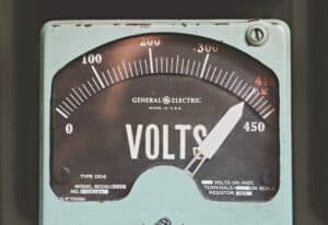 vintage chippy mint green general electric volt meter