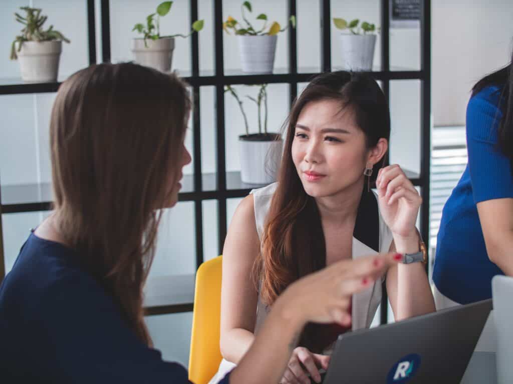 Hiring manager talking to candidate and using no in sales hiring